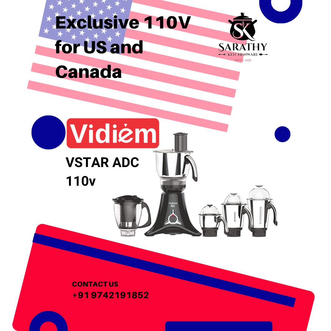 VIDIEM VSTAR ADC 550 WATT MIXER GRINDER - 110V WITH 5 JARS