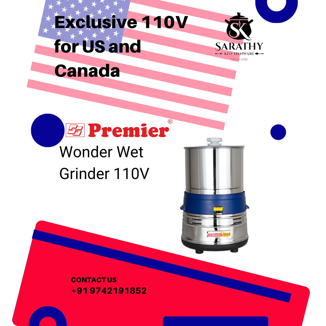 PREMIER WONDER TABLE TOP WET GRINDER, 110 VOLTS FOR USE IN USA & CANADA ONLY