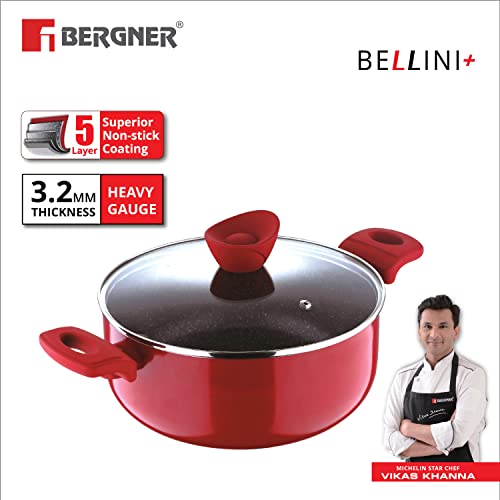 BERGNER Bellini+ Pressed Aluminium Non-Stick Casserole with Lid