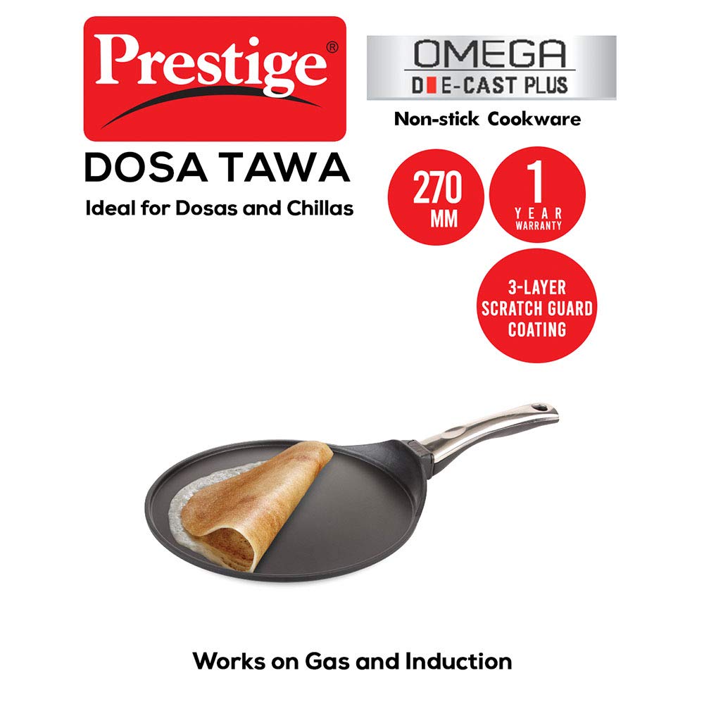 Prestige Omega Die-Cast Plus Non-Stick Dosa Tawa 270mm