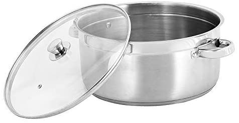 Vinod Stainless Steel Two-Tone Saucepot with Glass Lid