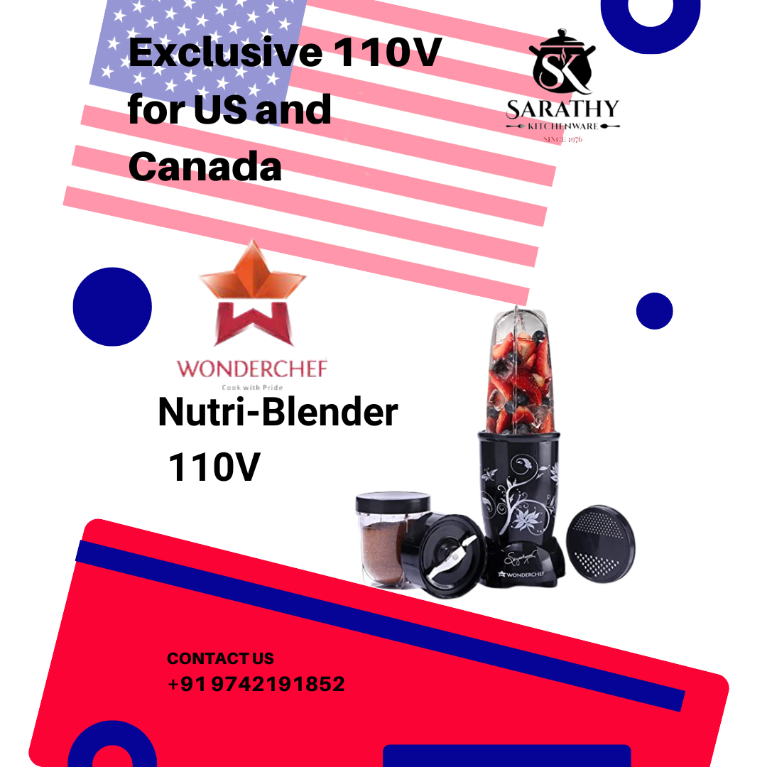 WONDERCHEF NUTRI-BLEND MIXER, GRINDER & BLENDER 300 WATTS (110 VOLTS FOR USE IN USA AND CANADA ONLY)