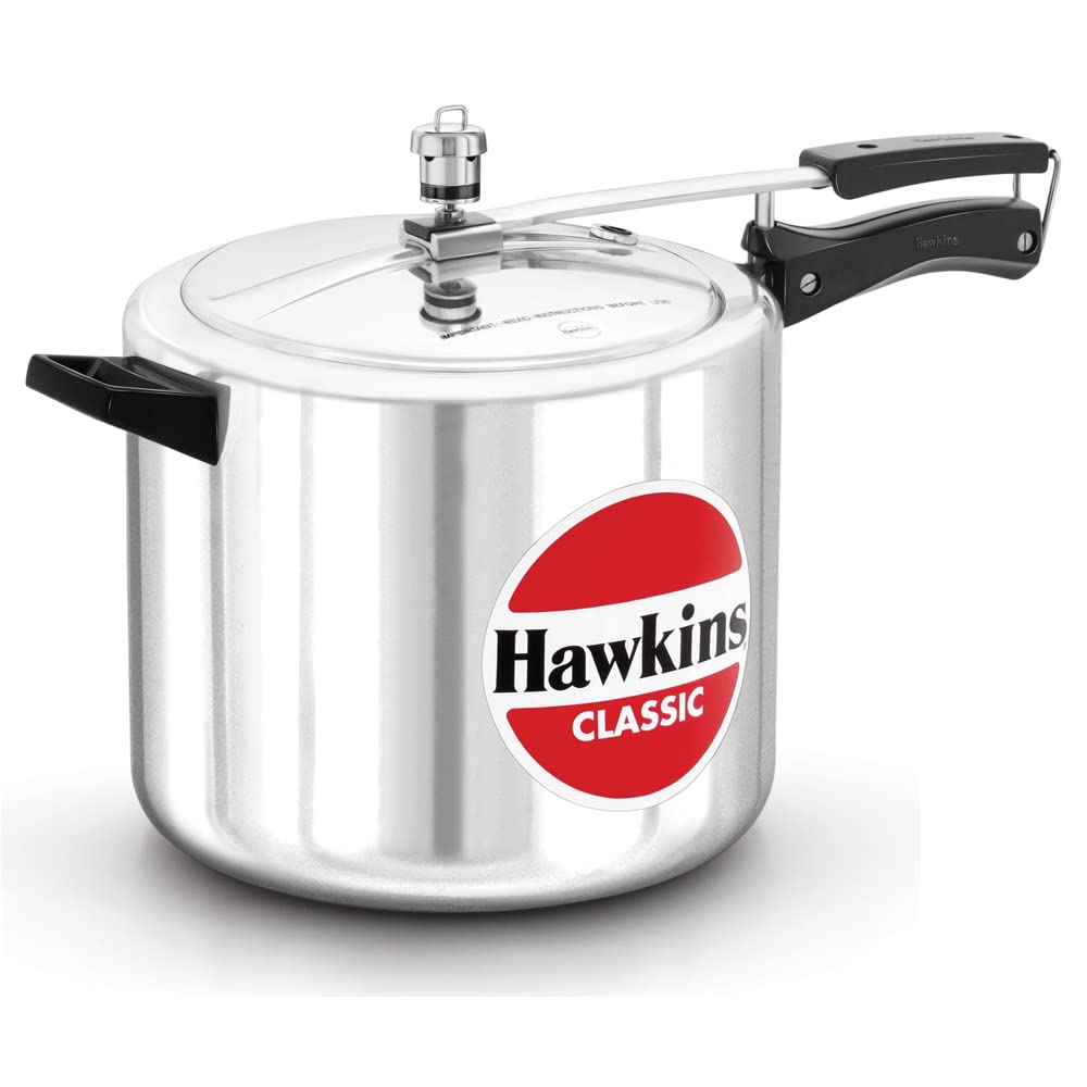 Hawkins Aluminium 10 Litre Classic Pressure Cooker, Best Inner Lid Cooker, Big Pressure Cooker, Silver (Cl10)