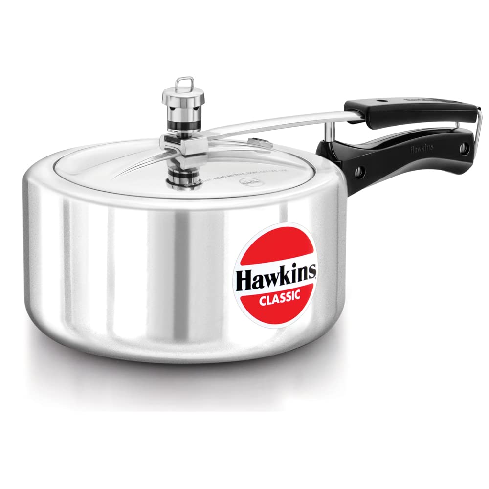 Hawkins 3.5 Litre Classic Pressure Cooker, Best Inner Lid Cooker, Silver (CL35),Aluminium