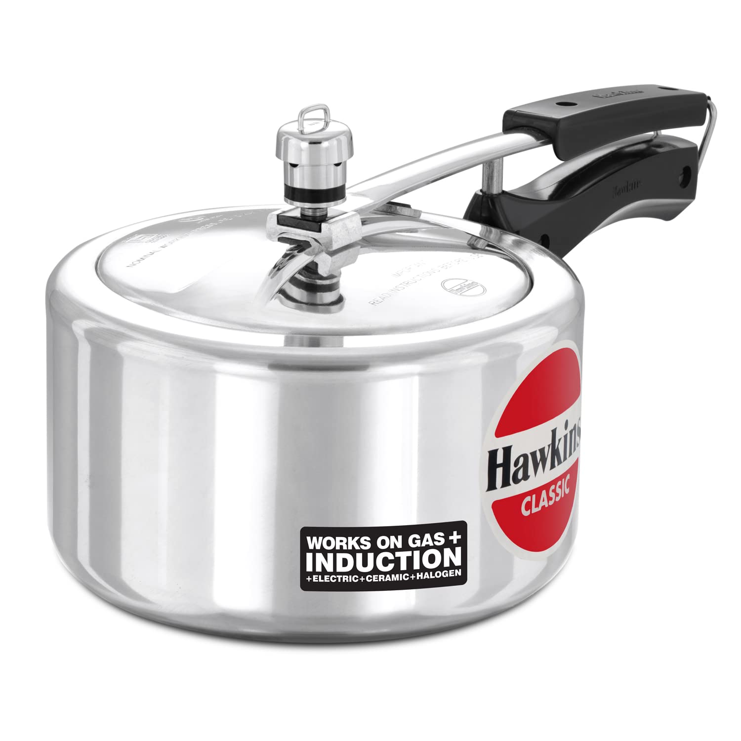 Hawkins Classic 3 Litre Inner Lid Aluminium Pressure Cooker, Induction Cooker, Wide Design Pan Cooker, Best Cooker, Silver (Icl3W), 3 Liter