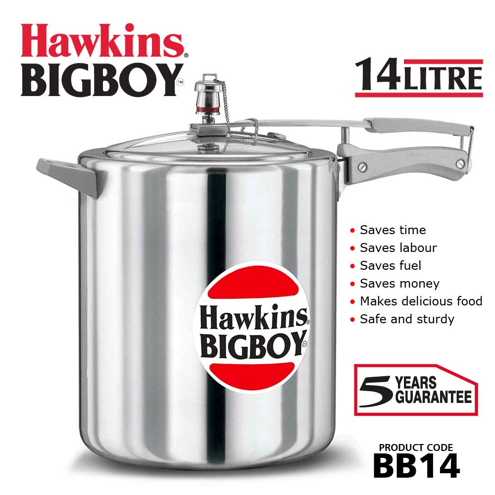 Hawkins Bigboy Aluminum Pressure Cooker, 14 Litres