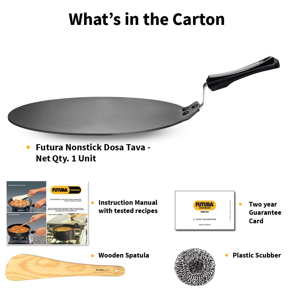 Hawkins Futura Nonstick Dosa Tava, Diameter 33 cm, Thickness 4.88 mm (NDT33)