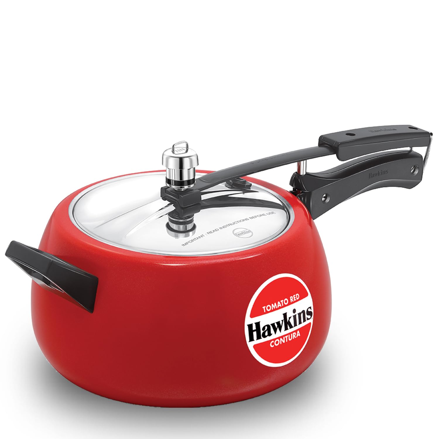 Hawkins 5 Litre Contura Pressure Cooker, Ceramic Coated Handi Inner Lid Cooker, Tomato Red (CTR50)