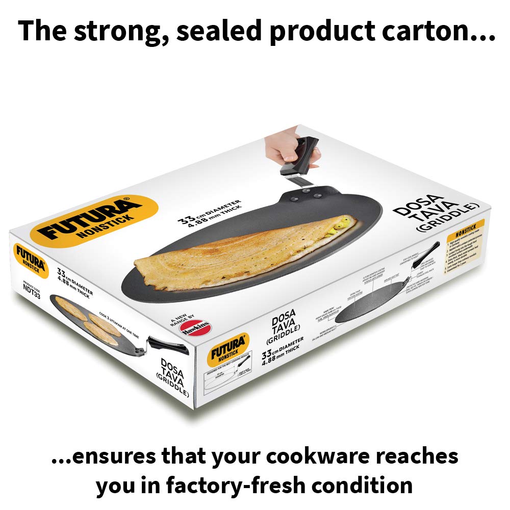 Hawkins Futura Nonstick Dosa Tava, Diameter 33 cm, Thickness 4.88 mm (NDT33)