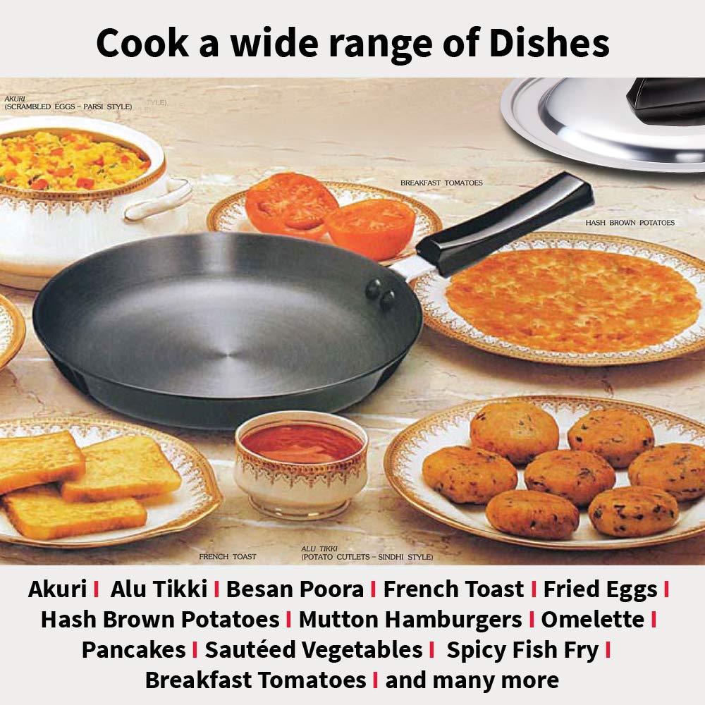 Hawkins Futura 17 cm Frying Pan, Hard Anodised with Stainless Steel Lid, Small Frying Pan, Black (AF17S)