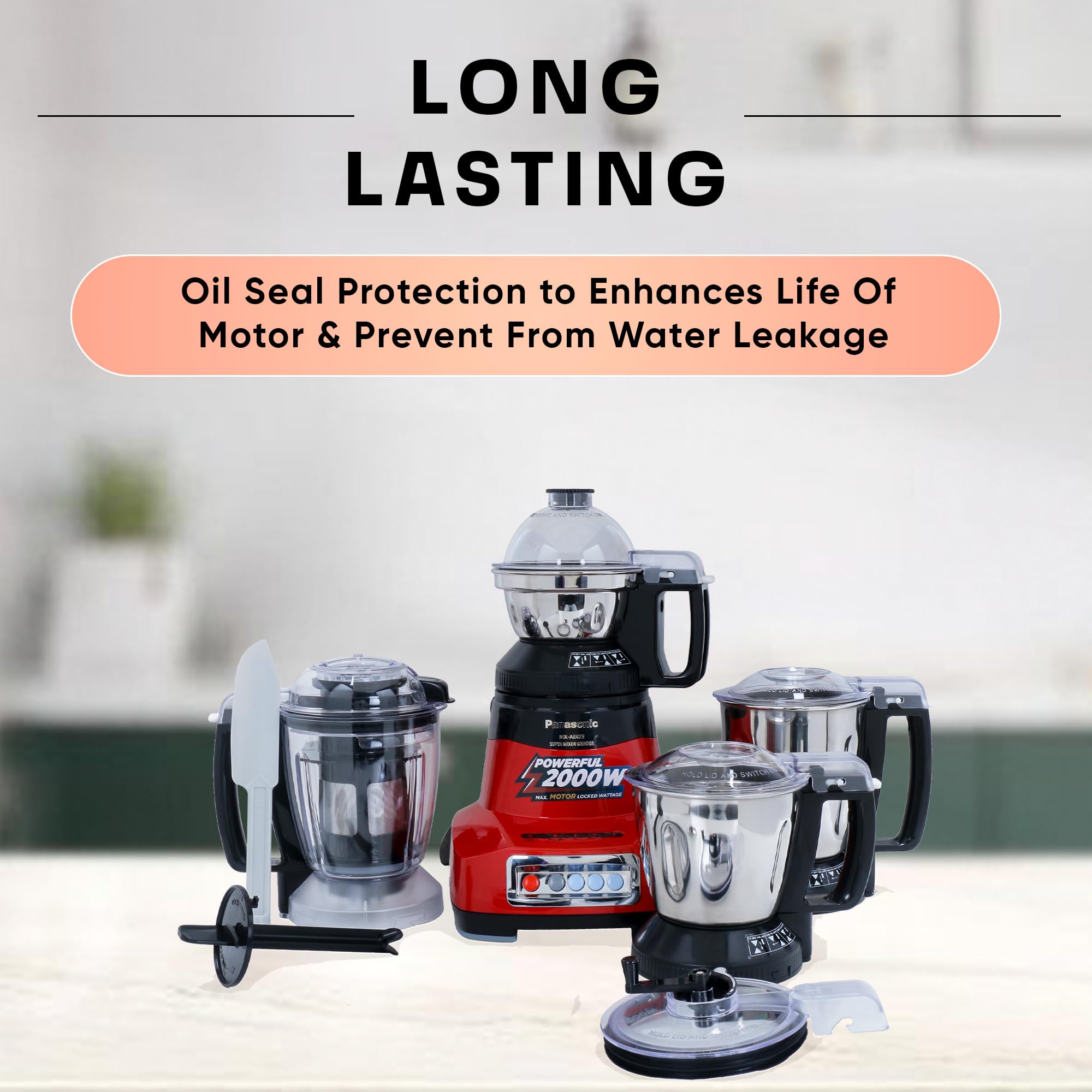 Panasonic MX-AE475 Mixer Grinder, Monster 2000W Super Mixer Grinder wi ...