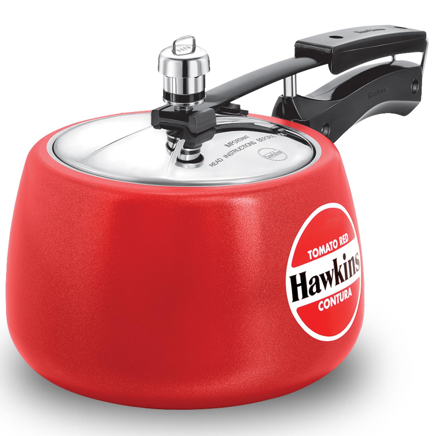 Hawkins 3 Litre Contura Pressure Cooker, Ceramic Coated Handi Inner Lid Cooker, Tomato Red (CTR30)