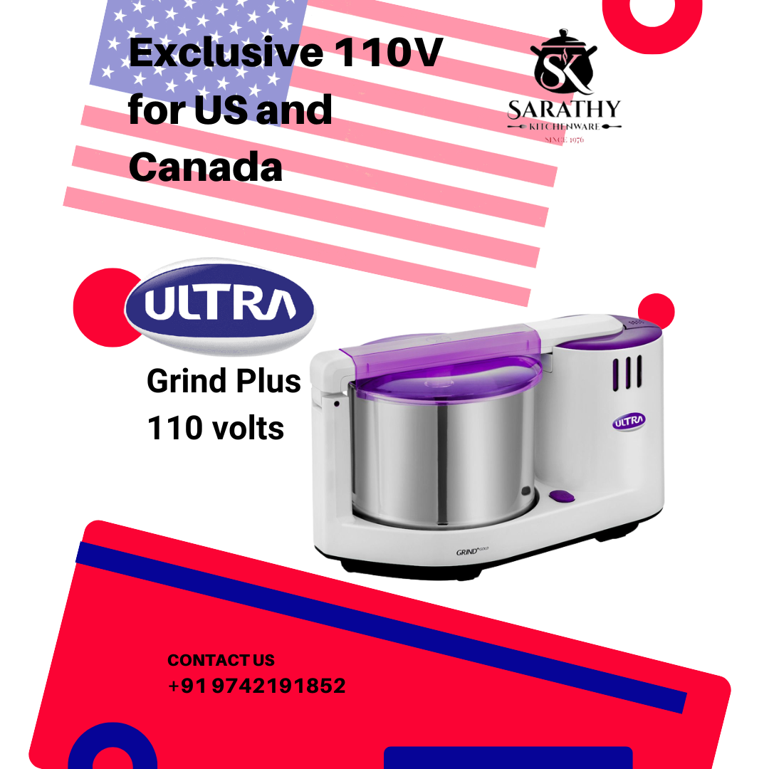 ELGI ULTRA GRIND PLUS GOLD 2-LITRE TABLE TOP WET GRINDER 110VOLTS (FOR USE IN USA AND CANADA ONLY)