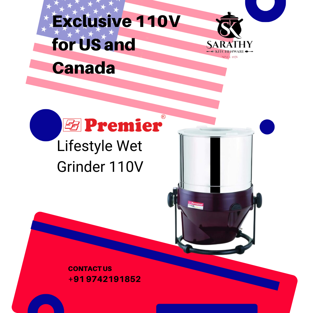 PREMIER LIFESTYLE WET GRINDER (MULTICOLOR) 110 VOLTS FOR USE IN USA & CANADA ONLY