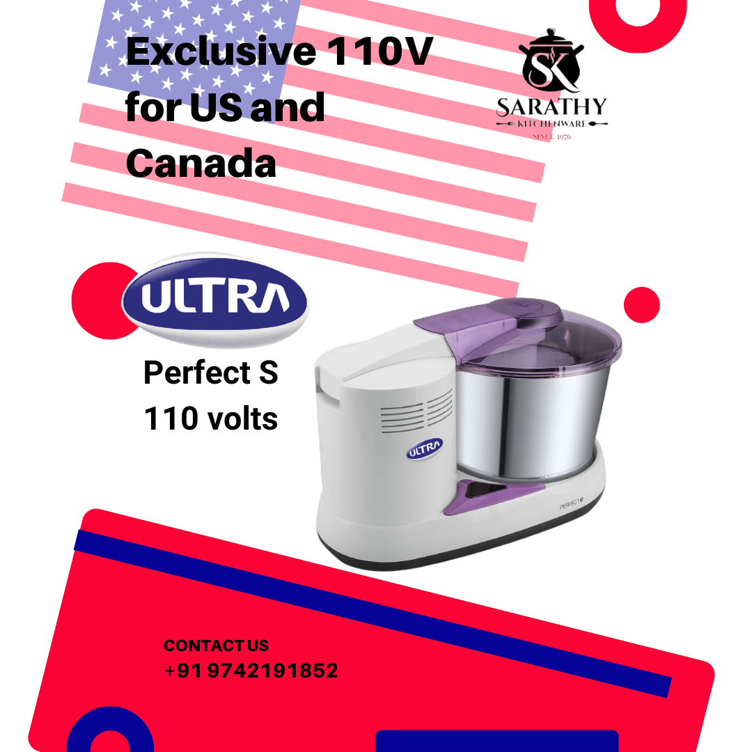 ELGI ULTRA PERFECT S WET GRINDER, 2 LITRES, 110 VOLTS FOR USE IN USA & CANADA ONLY
