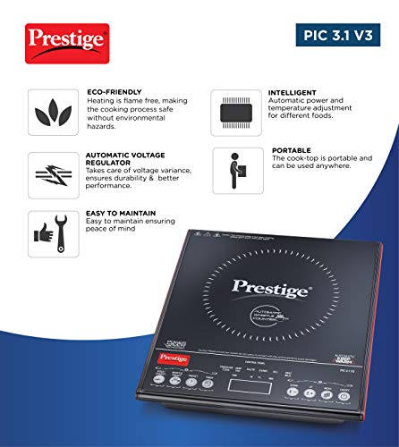 Prestige PIC 3.1 V3 2000-Watt Induction Cooktop with Touch Panel ( Black )