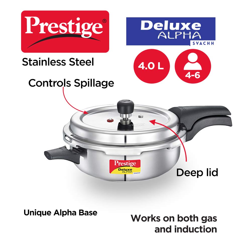Prestige Svachh Stainless Steel Pressure Pan Deluxe Alpha