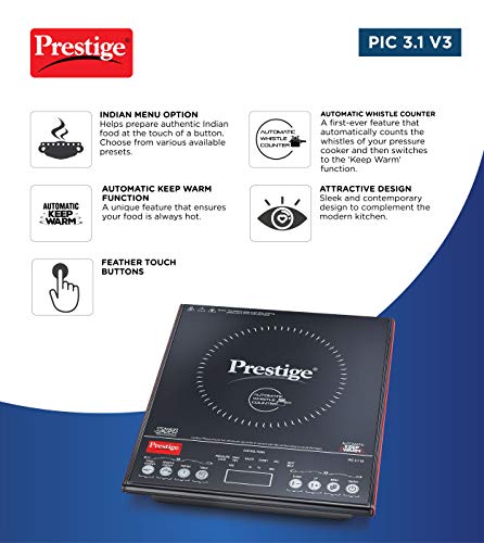 Prestige PIC V3 2000-Watt Induction Cooktop with Touch Panel