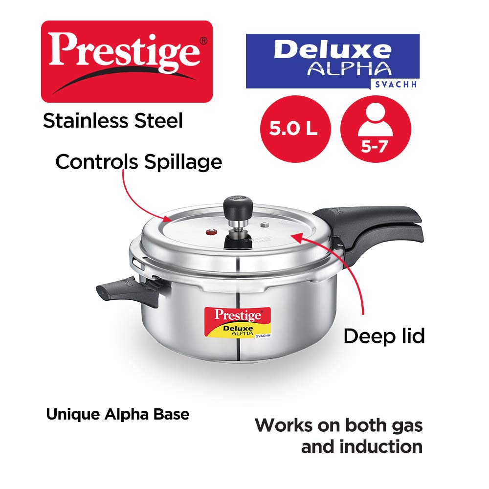 Prestige Svachh Stainless Steel Pressure Pan Deluxe Alpha