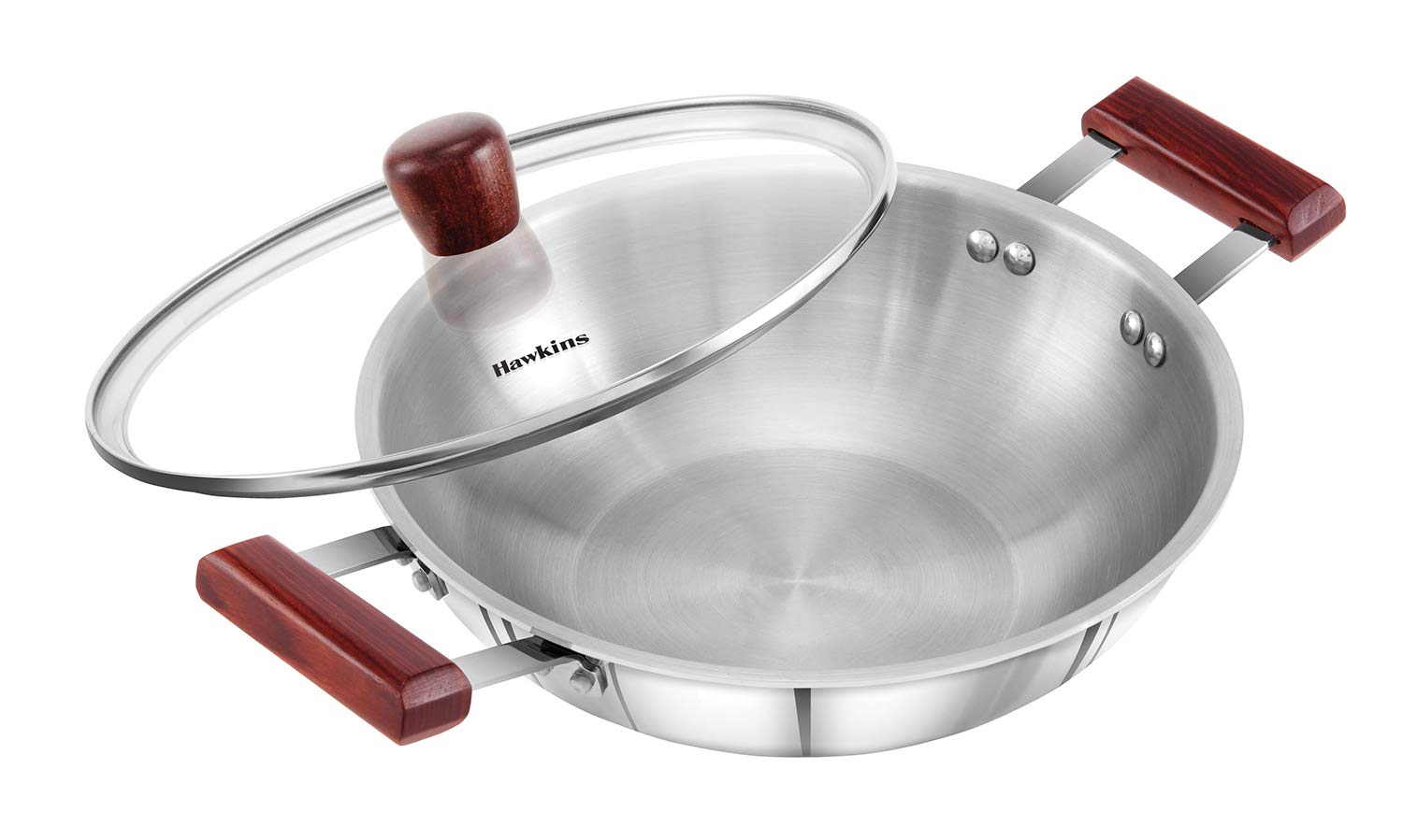 BERGNER Argent Triply Stainless Steel Tadka Pan with Stay Cool