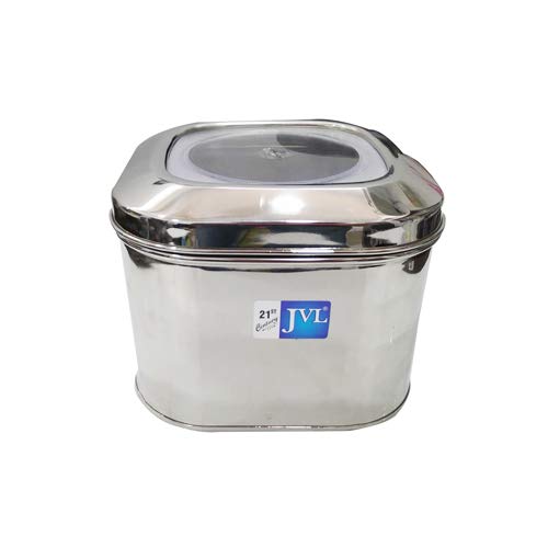 JVL Stainless Steel Cubic Tin Storage Container
