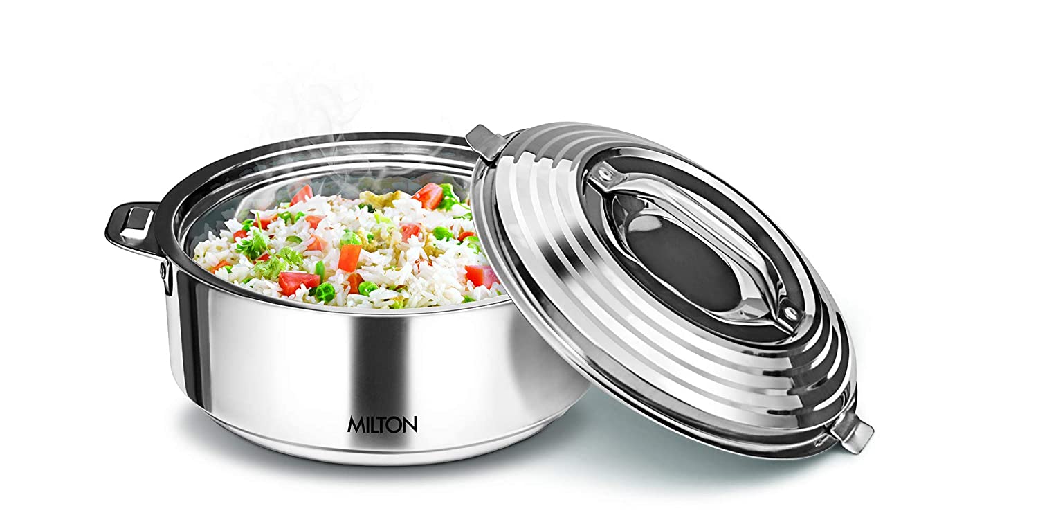 Milton Galaxia Stainless Steel Casserole, 2.5 litres, Silver